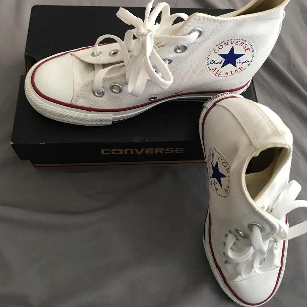 White Converse Wedge Sneakers